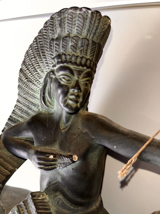 Estatueta antiga em ceramica de Indio a cavalo