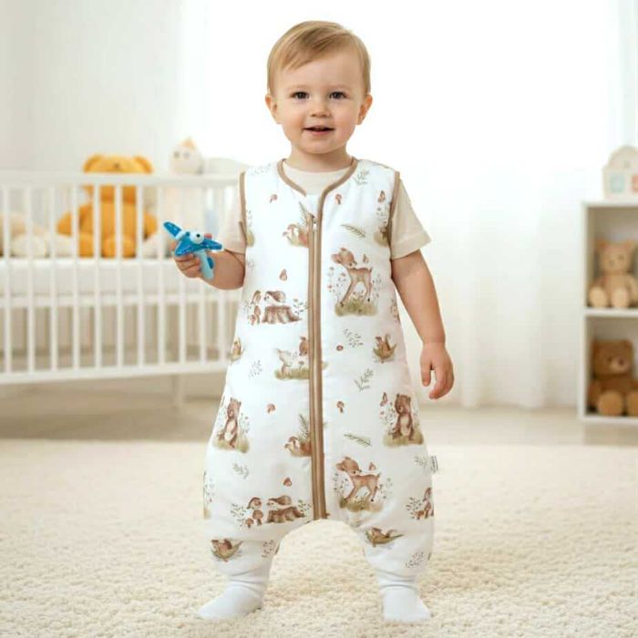 Śpiworek z nogawkami -SKARPETY- 1,5 tog rozmiar 80-86 wzór- Las