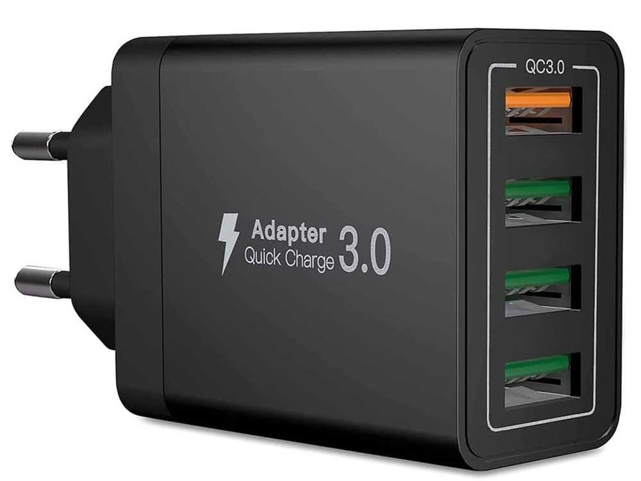 Ładowarka sieciowa szybka 4x usb quick charge 3.0 czarna