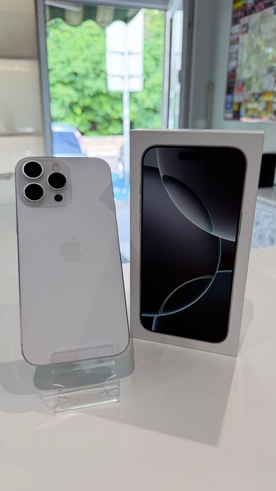 Telefon iPhone 16 Pro Max 512 GB 100% Leszno Dworcowa Gwarancja Biały