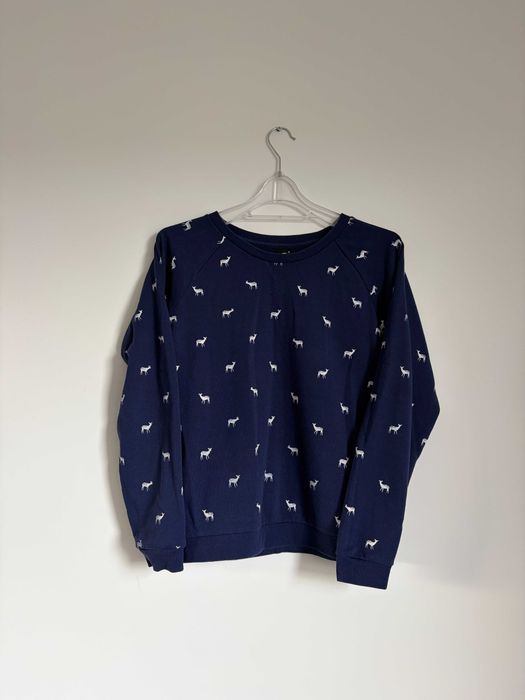 Granatowa bluza w jelonki Sinsay