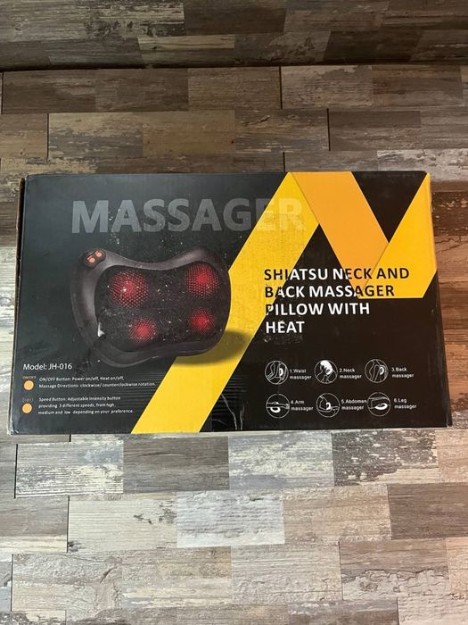Новий масажер для шиї та спини Shiatsu з підігрівом (роликовий)