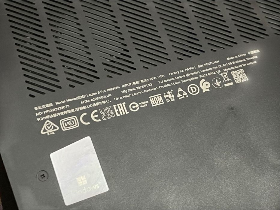 Ноутбук Lenovo Legion 5 Pro 3070ti i7 1tb