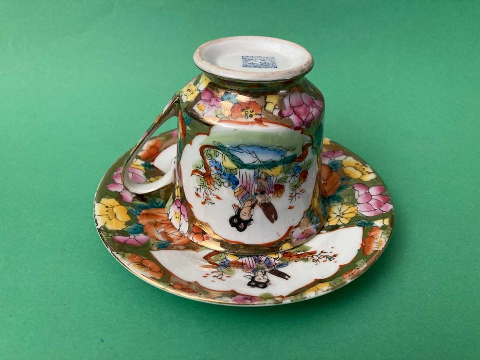 Chávena com pires muito bonita porcelana Chinesa Antiga