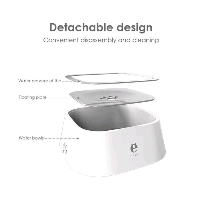 Tigela água 1L anti derrame para animais estimação