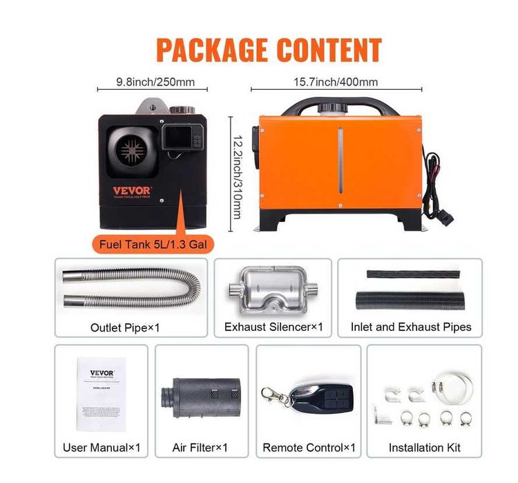 Webasto Ogrzewanie postojowe nagrzewnica 8kW VEVOR G-954