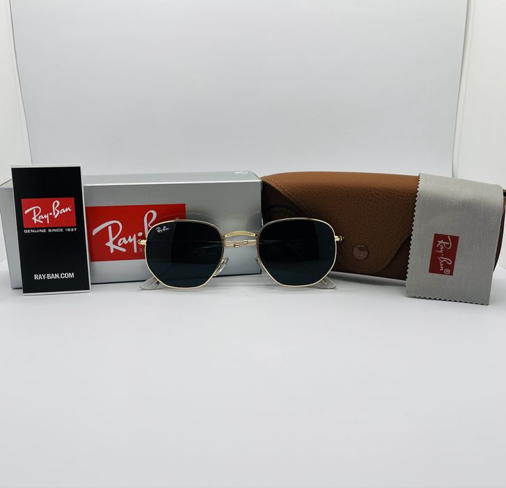 Солнцезащитные очки Ray-Ban Hexagonal 3548 Gold-Black 50мм стекло