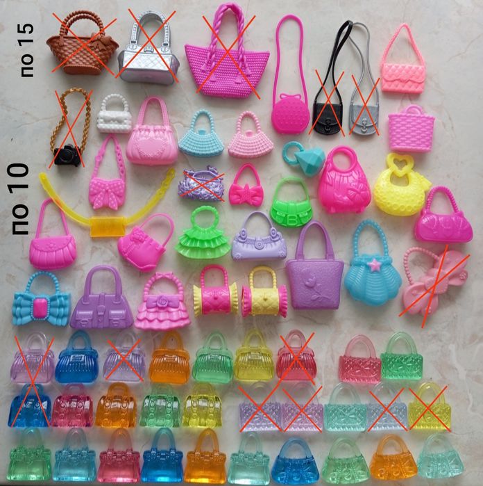 Аксесуари окуляри, ноутбук, обручі, сумки, сережки, кольє для барбі