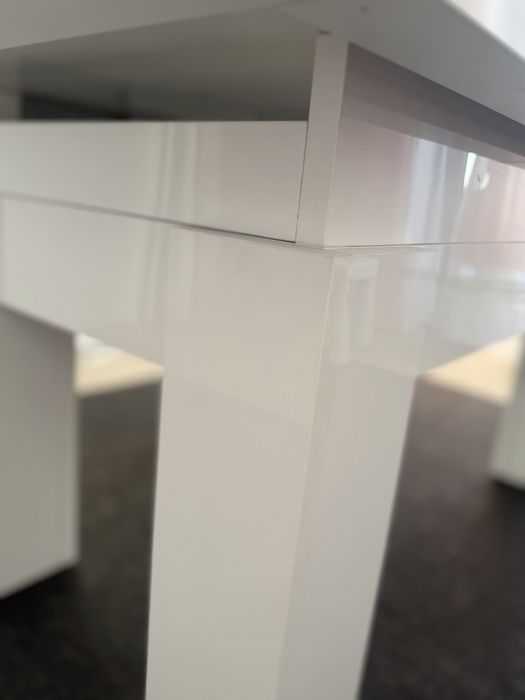 Biała ława lakierowana stolik stół rozkładana  połsk