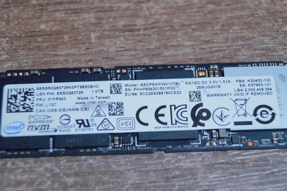 SSD накопичувач Intel 760p Series 1 TB (SSDPEKKW010T8 Б/У TVOYO