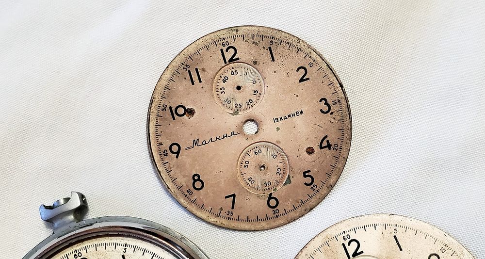 Запчасти на часы Молния-Хронограф 3017 из 50х годов ЧЧЗ периода ссср