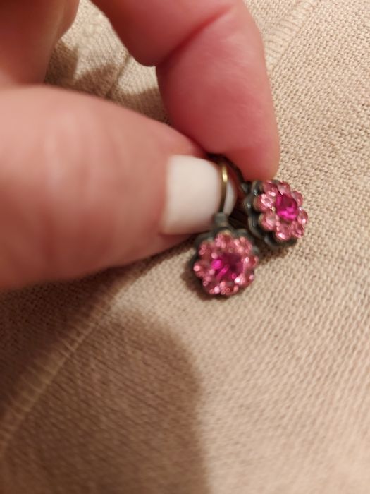 Brincos Vintage 2 tons de Rosa, Índia.