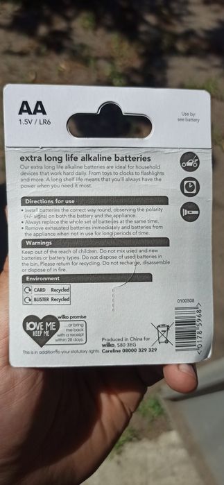 Батарейки AA Wilko Alkaline LR6 пальчиковые