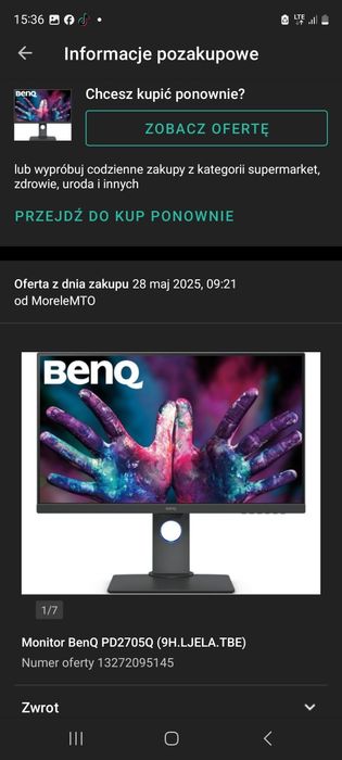 Monitor BENQ  27 cali  PD 2705Q LED