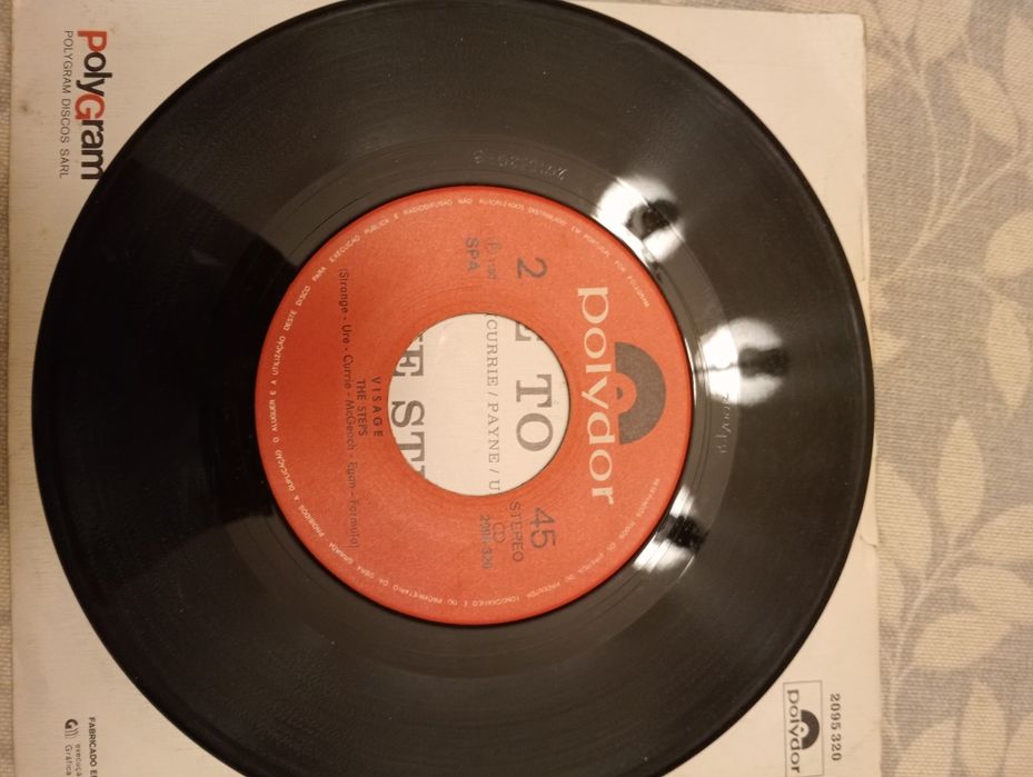Vinil 7 'pol dos Visage com o single Fade to grey