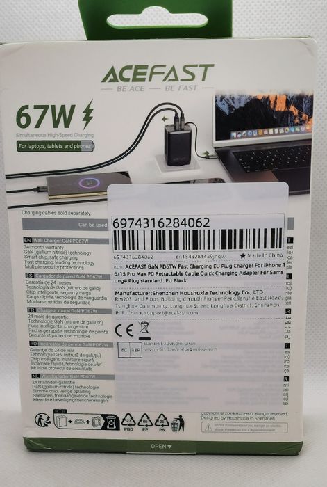 ACEFAST PD67W GaN. Быстрое многопортовое зарядное устройство