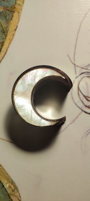 Kolczyk tunel księżyc z masą perłową, 10mm