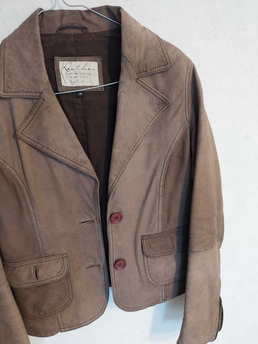 Kurtka/żakiet prawdziwa skóra, stan bdb brązowy 38