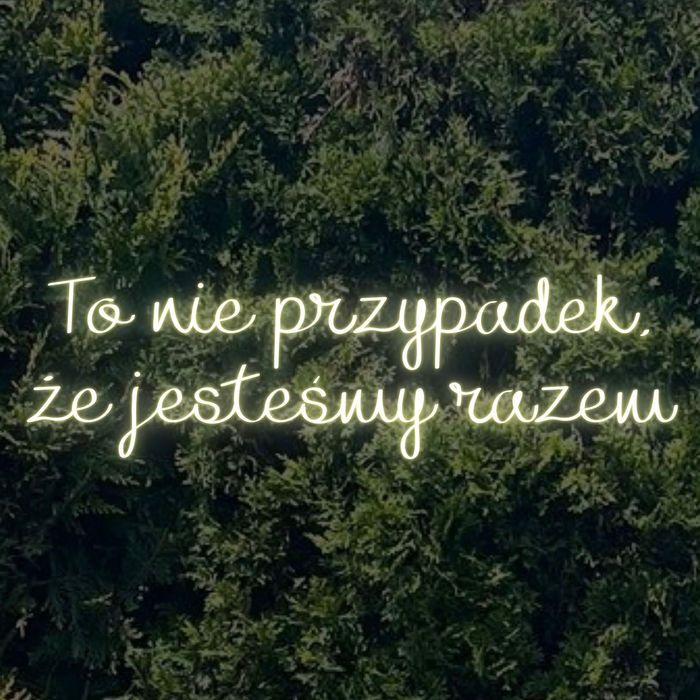 To nie przypadek, że jesteśmy razem led neon napis led ledon