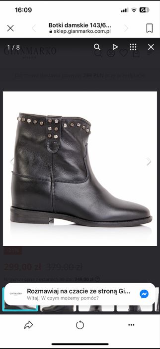 Gianmarko botki czarne skóra roz 40