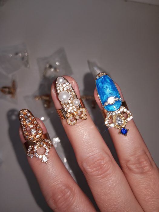 Anéis de arte para unhas glamorosas, pack 12