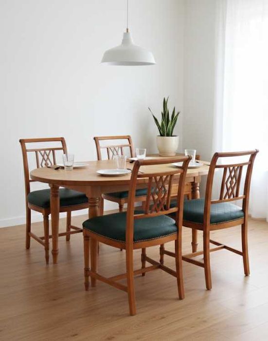 Cadeiras em  madeira nogueira