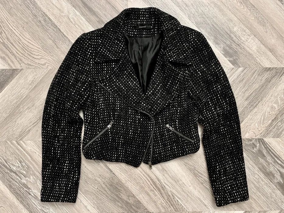 Reserved ramoneska kurtka czarna ciepła na suwak rozmiar 34 XS