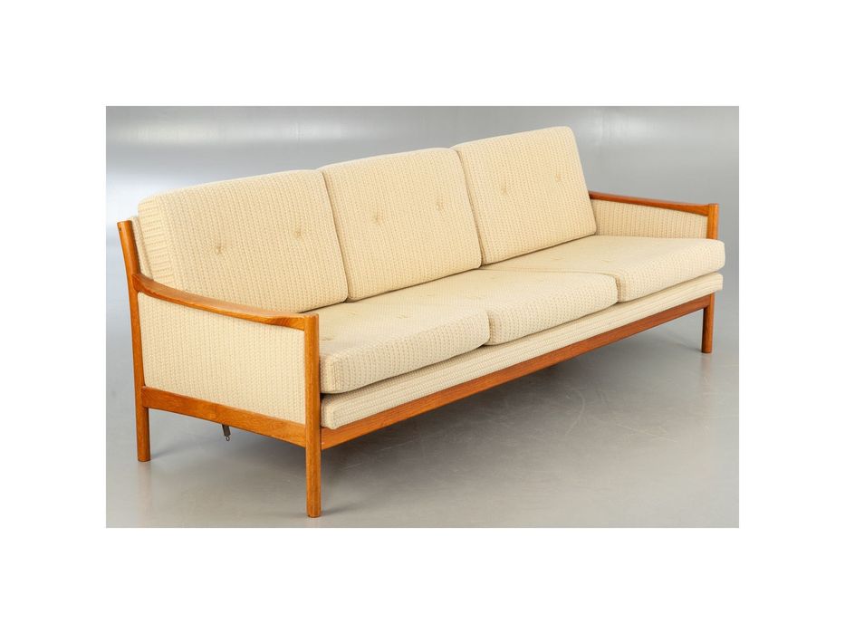 Sofa 3-osobowa | rama z drewna tekowego | Dania 1960s