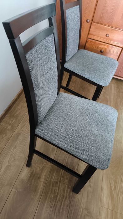 Stół z krzesłami, zestaw stół + 4 krzesła, kolor wenge, fornir, drzewo