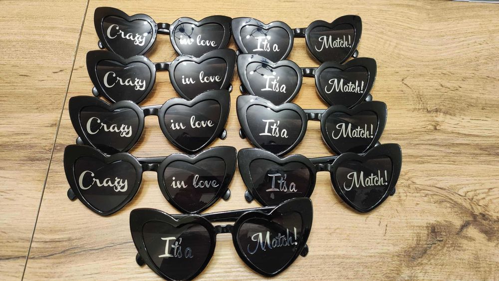 okulary serduszka na panieński/wesele