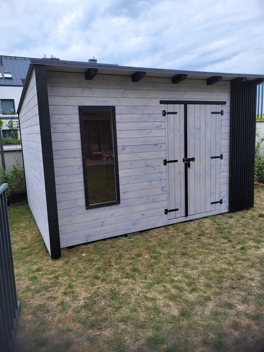 Domek ogrodowy 4x3 z lamelami na narzędzia ogrodowymontaż gratis