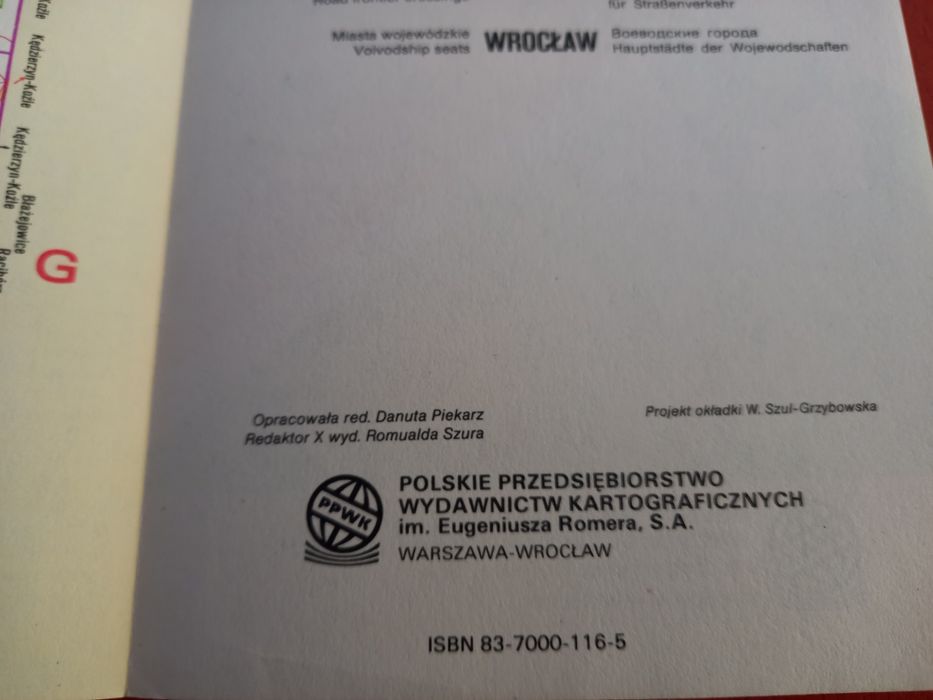 Mapa Krajoznawczo Samochodowa Województwa Jeleniogórskie 1994rok