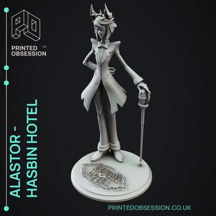 Alastor z Hazbin Hotel – figurka 16 cm, druk 3D z żywicy (12K)