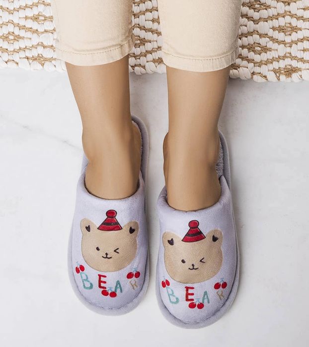 Szare miękkie kapcie Bear