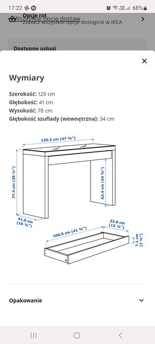 Toaletka , biurko Malm Ikea