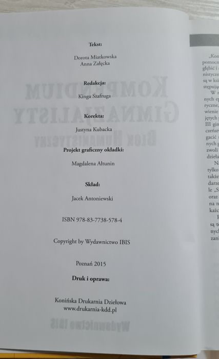 Kompendium gimnazjalisty Blok Humanistyczny