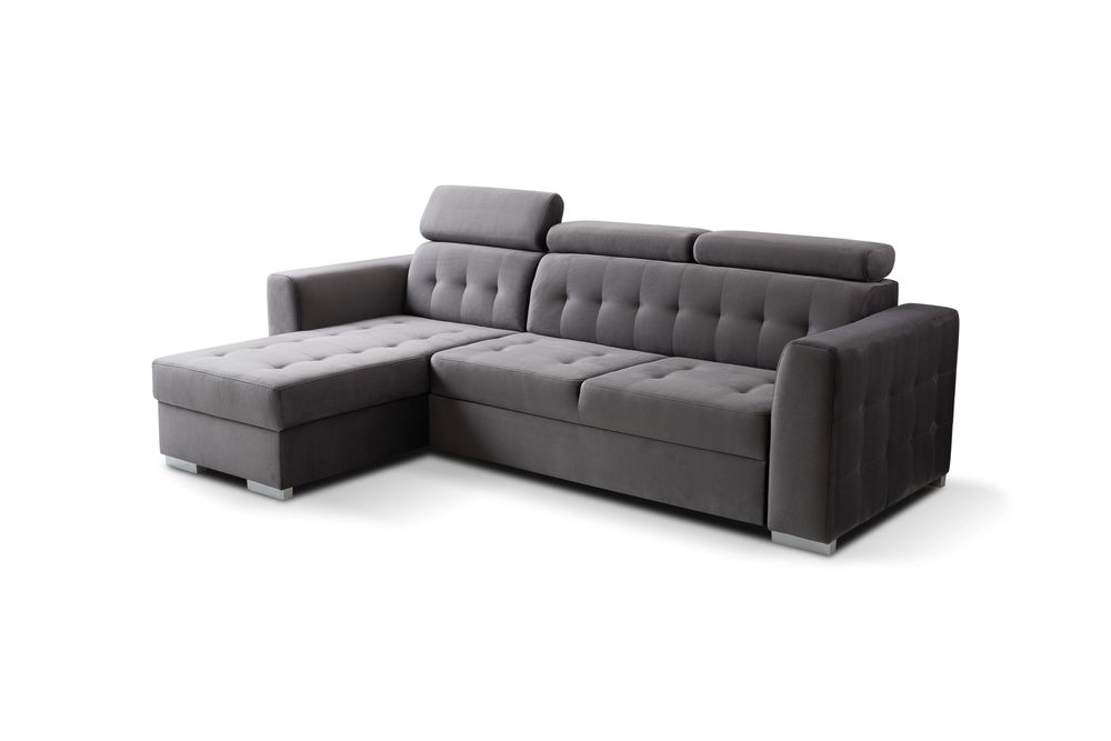Narożnik ZARA 230 x 165 - funkcja spania, pojemnik, ruchome zagłówki