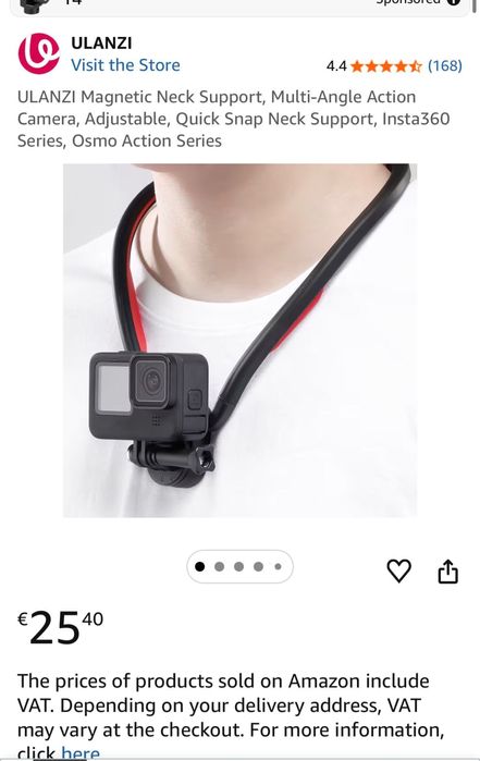 Suporte magnetico de Pescoço Ulanzi para Action cam (Go Pro/Insta 360