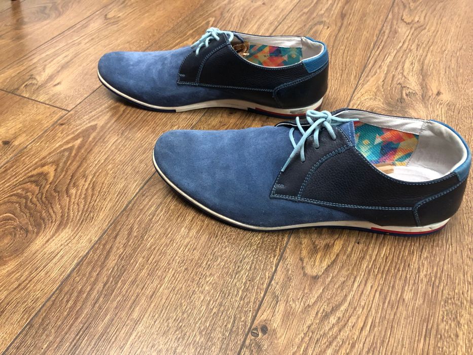 Buty skórzane męskie Ryłko zamszowe 42