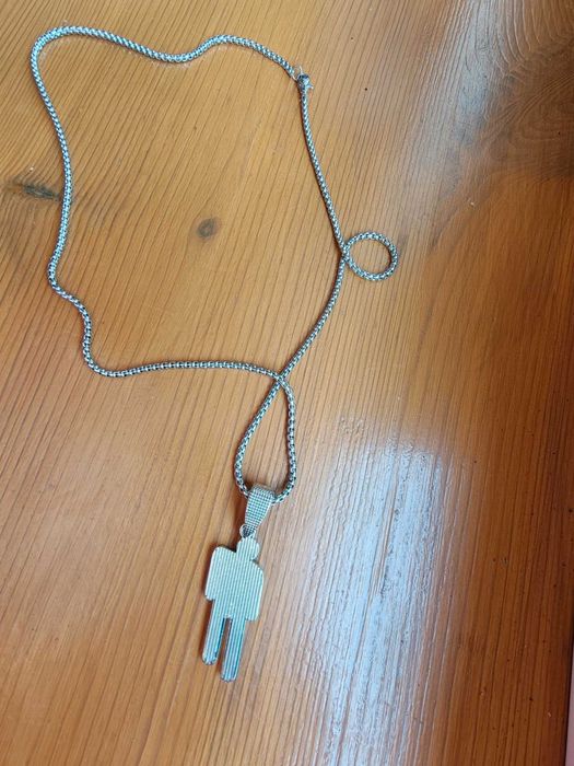 Blohsh Billie Eilish łańcuszek chain nowy srebrny metalowy diamenciki merch