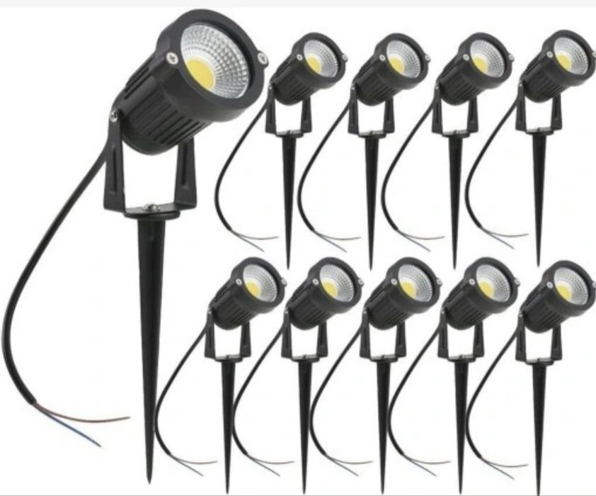 Reflektor ogrodowy LED COB 5W IP65 zimna biel zestaw 10 szt