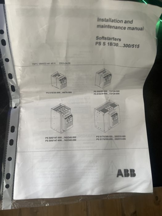 Softstart ABB PS S 37/64-500L | 22 kW| NOWY | z pudelkiem i instrukcją