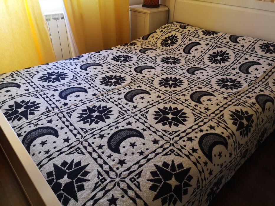 Colcha de cama de casal reversível