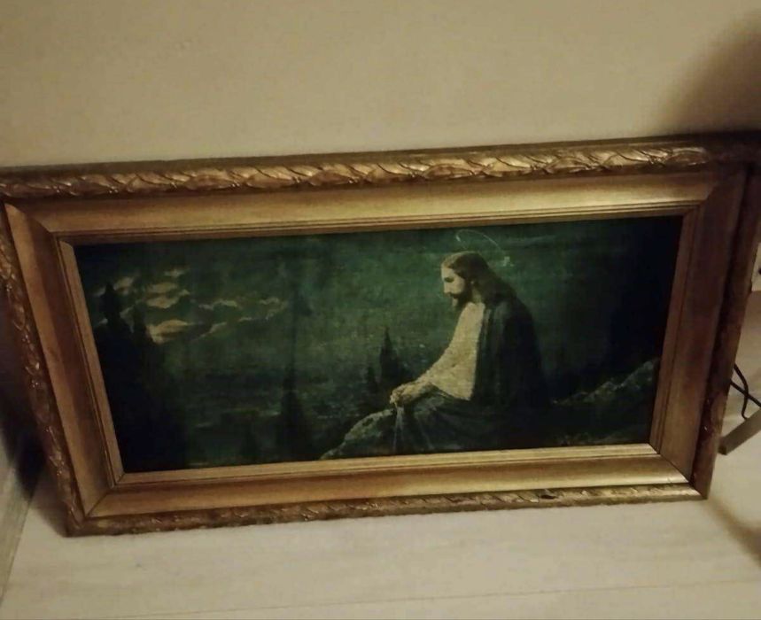 Obraz Jezus drewno olej