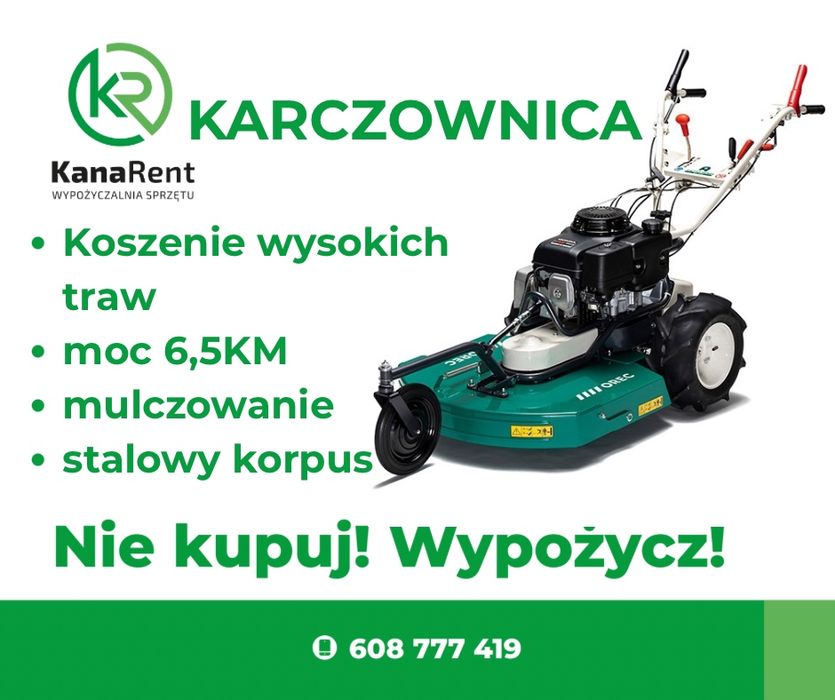Kosiarka do wysokiej trawy, Karczownica - Wynajem