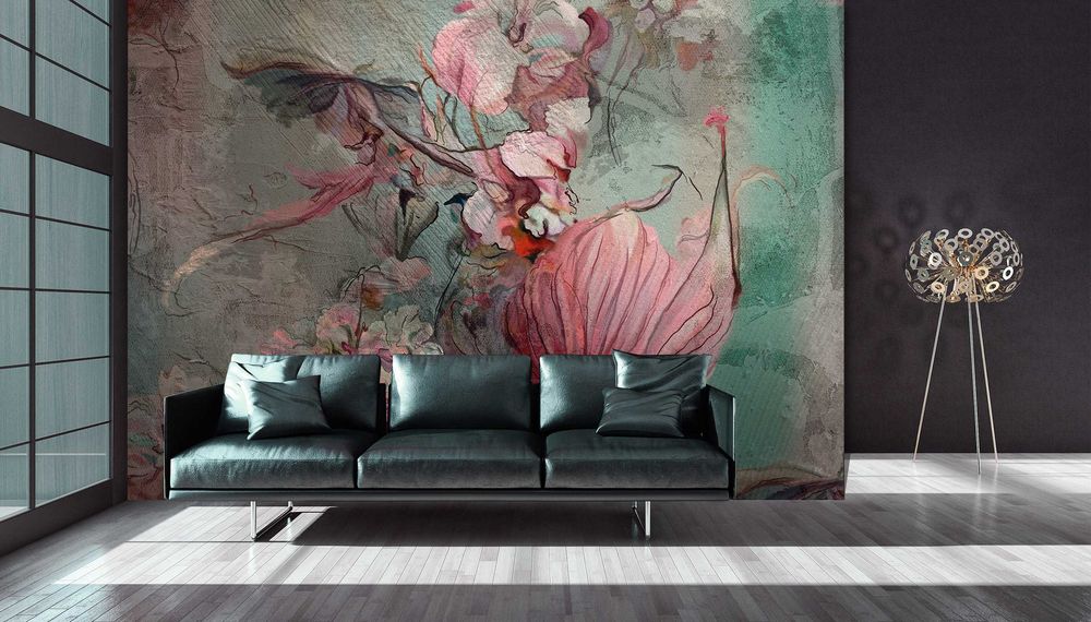 Fototapeta Kwiaty Róż Beton Loft Abstrakcja 3D Twój Rozmiar + KLEJ