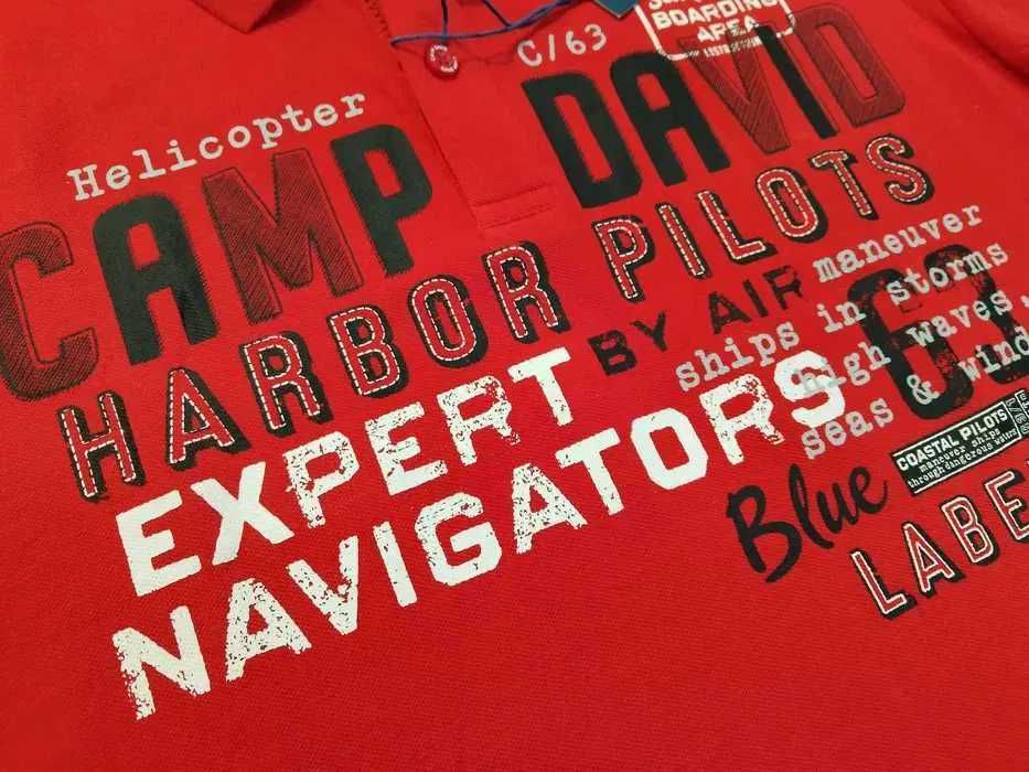 CAMP DAVID - NOWA! z LOGO i Metkami Koszulka Polo Męska rozmiar M/L