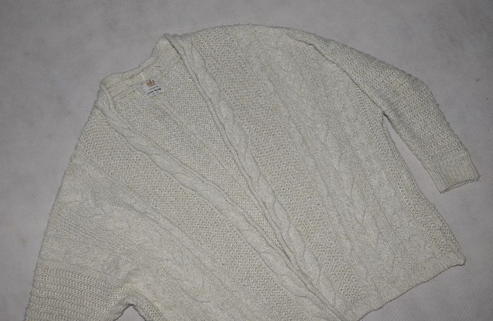 RIVER ISLAND sweter, kardigan, narzutka warkocze oversize M-L