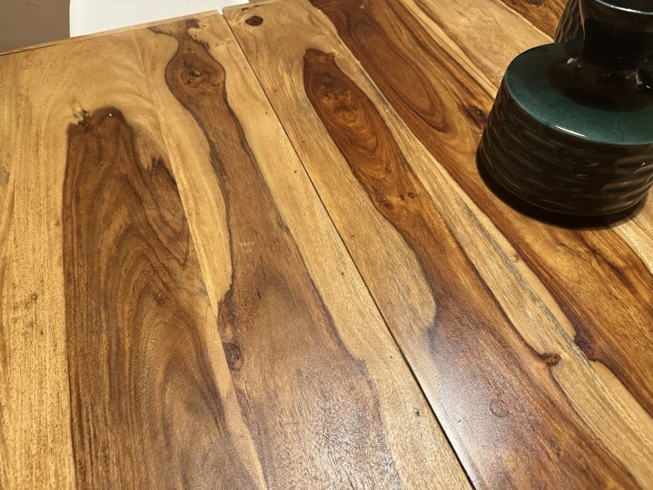 Mesa de jantar madeira acacia e ferro