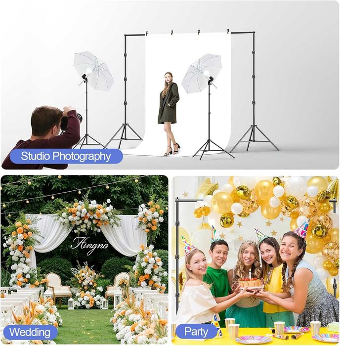 EMART Zestaw stojaków na tło do studia fotograficznego, 2,6 x 3,0 m